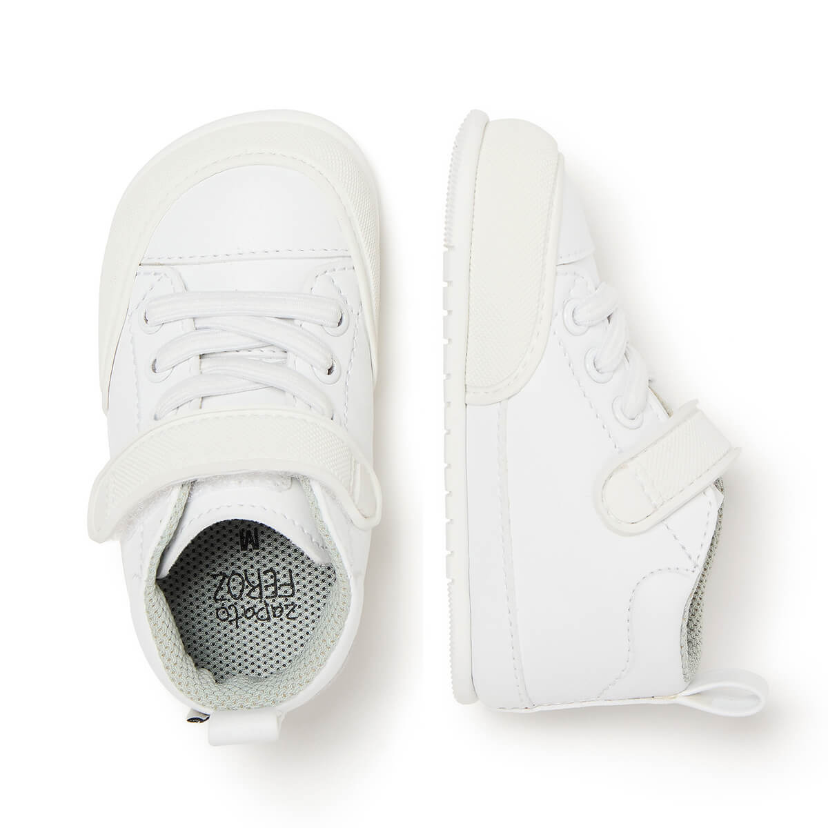 zapatillas botas botines cordones velcro microfibra nobuck bebe color blanco jucar feroz aw24 03