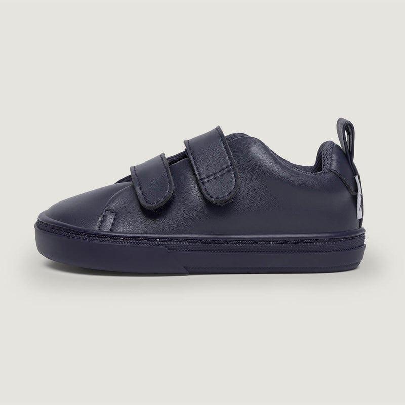 Lateral zapatillas colegial barefoot valencia rocker escolar | Azul Microfibra