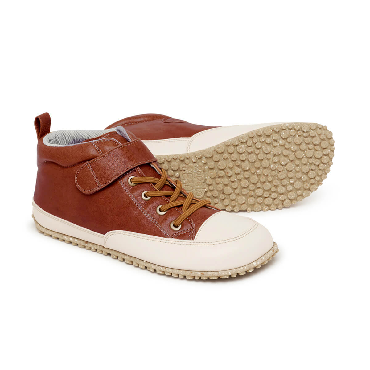 zapatillas deportivas altas ajustables otono invierno piel color nut marron claro viver adulto aw24 02