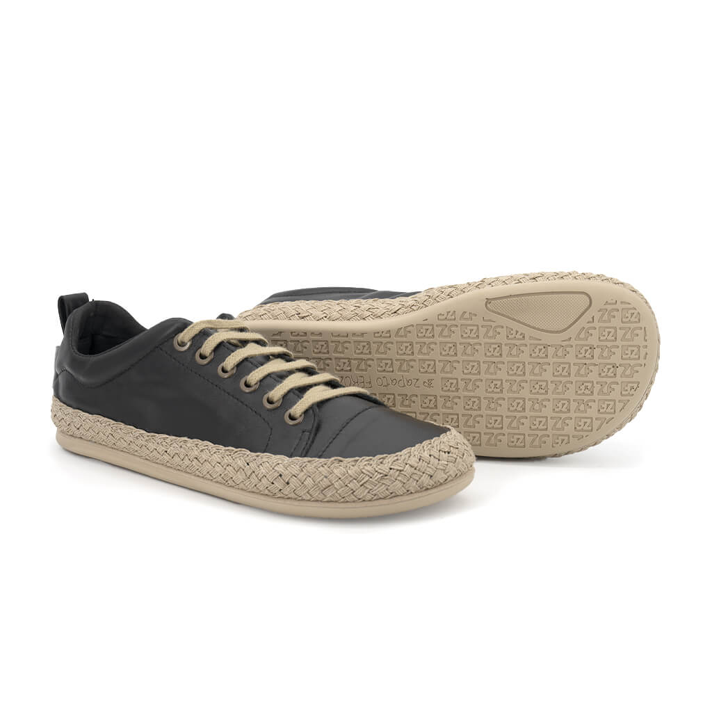 zapatillas deportivas cordones elasticos puntera flexible jerica cuerda freeker adulto ss26 cuerda negro 02 |  negro Piel
