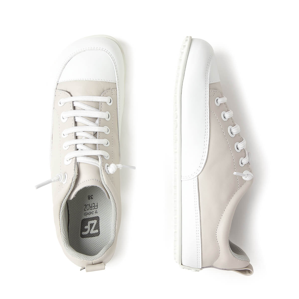 zapatillas deportivas cordones elasticos puntera suela blanca flexible color gris jerica adulto ss25 03