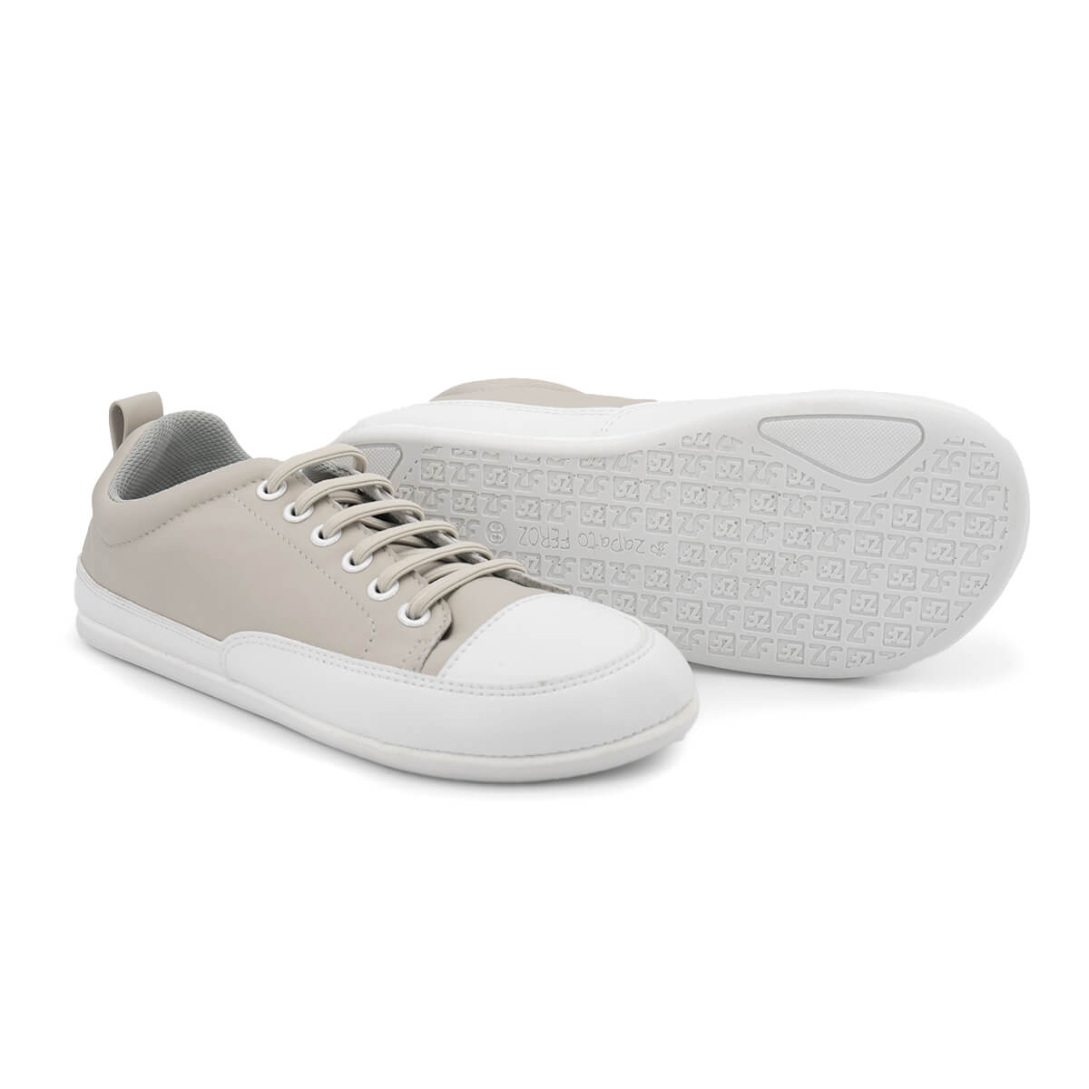 zapatillas deportivas cordones elasticos puntera suela blanca flexible color gris jerica adulto ss26 02| gris Piel