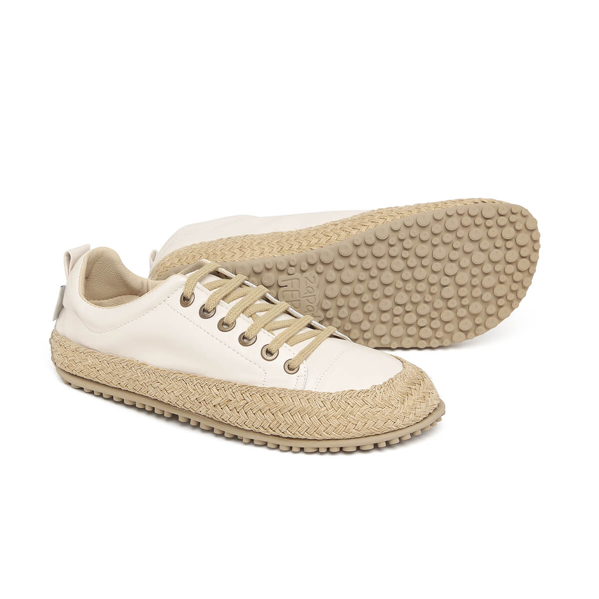 zapatillas deportivas cordones cuerda suela flexible color beige off-white jerica adulto ss25 02