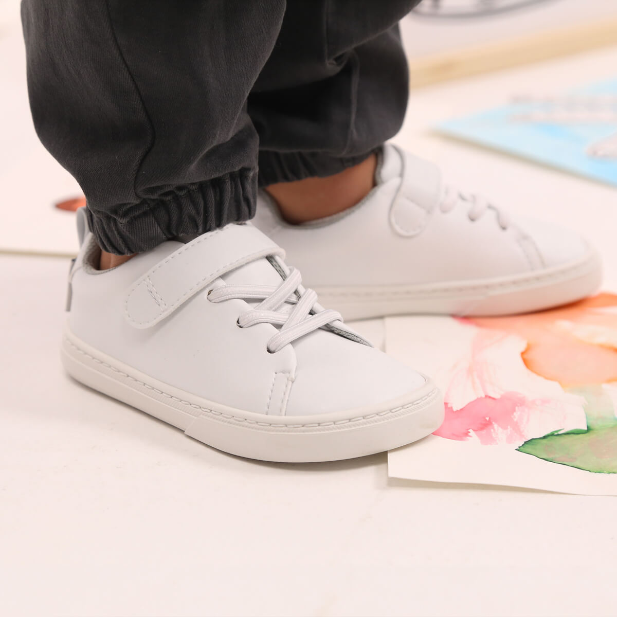 zapatillas deportivas respetuosas forma espacio dedos pies ninos turia rocker | blanco microfibra