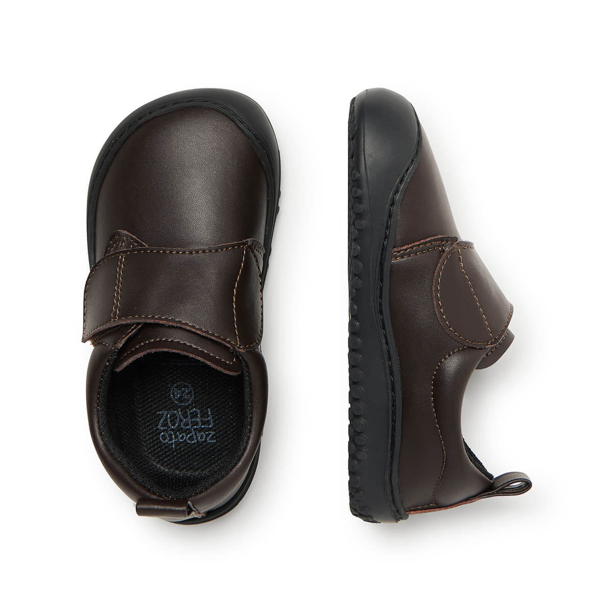 zapatillas escolares respetuosas comodas ligeras velcro jugar correr saltar color marron garbi rocker aw24 03