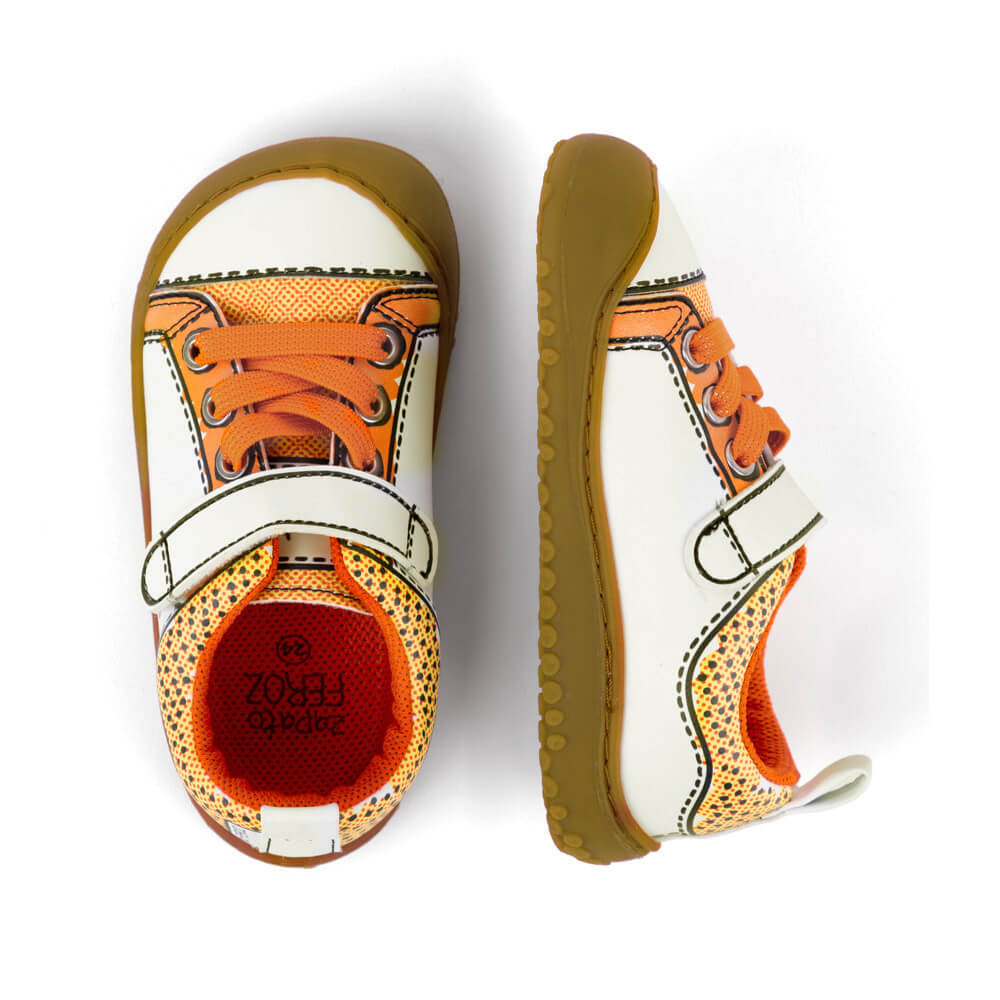 paterna-rocker-comic Azul Microfibra zapatillas minimalistas colores bebes. Desarrollo natural del pie. Barefoot