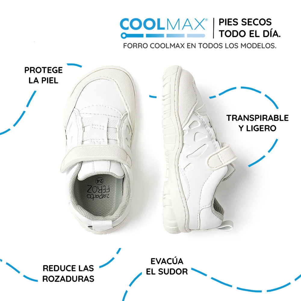 zapatillas infantiles deportivas respetuosas pies todo terreno onil rocker blanco aw25 03 | blanco microfibra