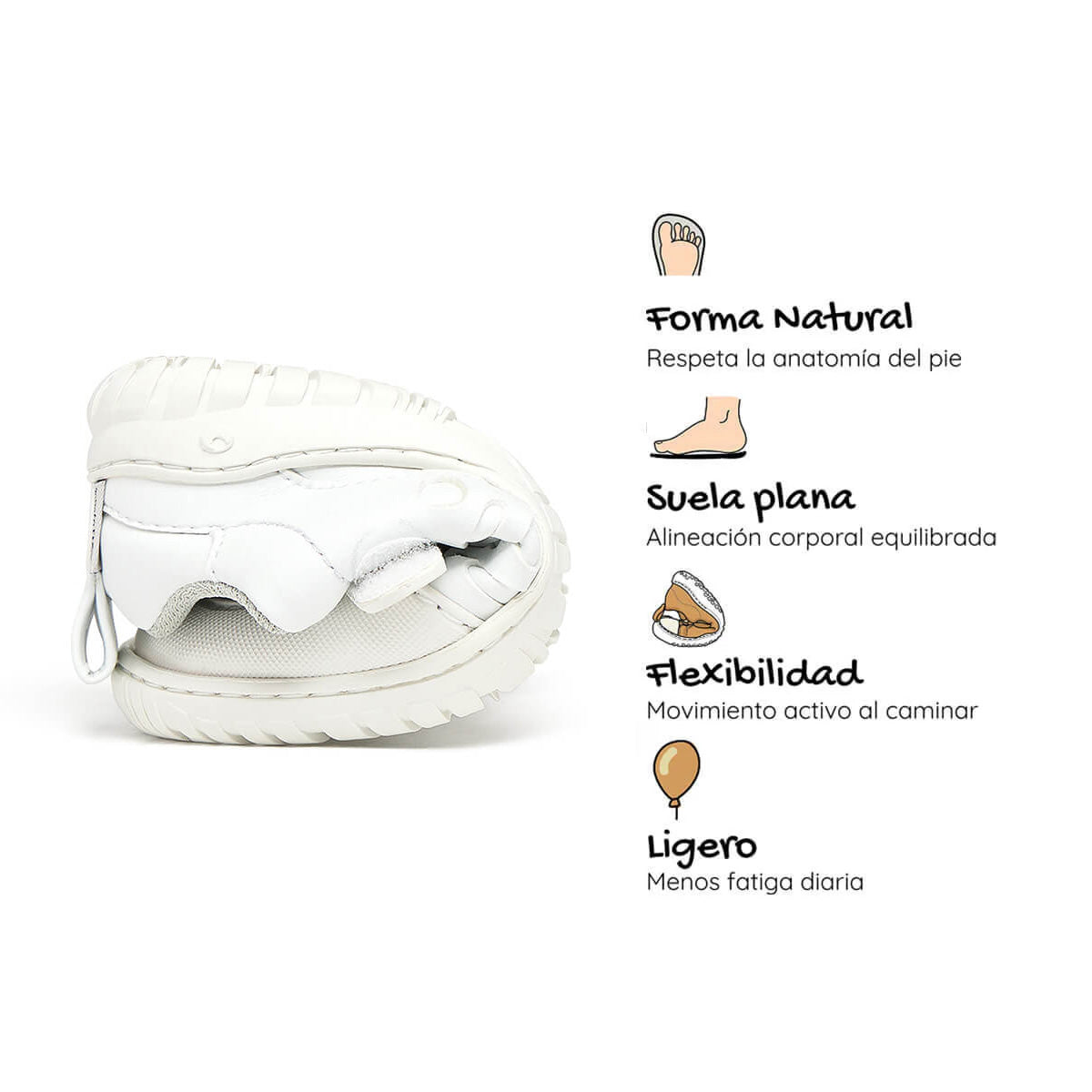 zapatillas infantiles deportivas respetuosas pies todo terreno onil rocker blanco aw25 04 | blanco microfibra