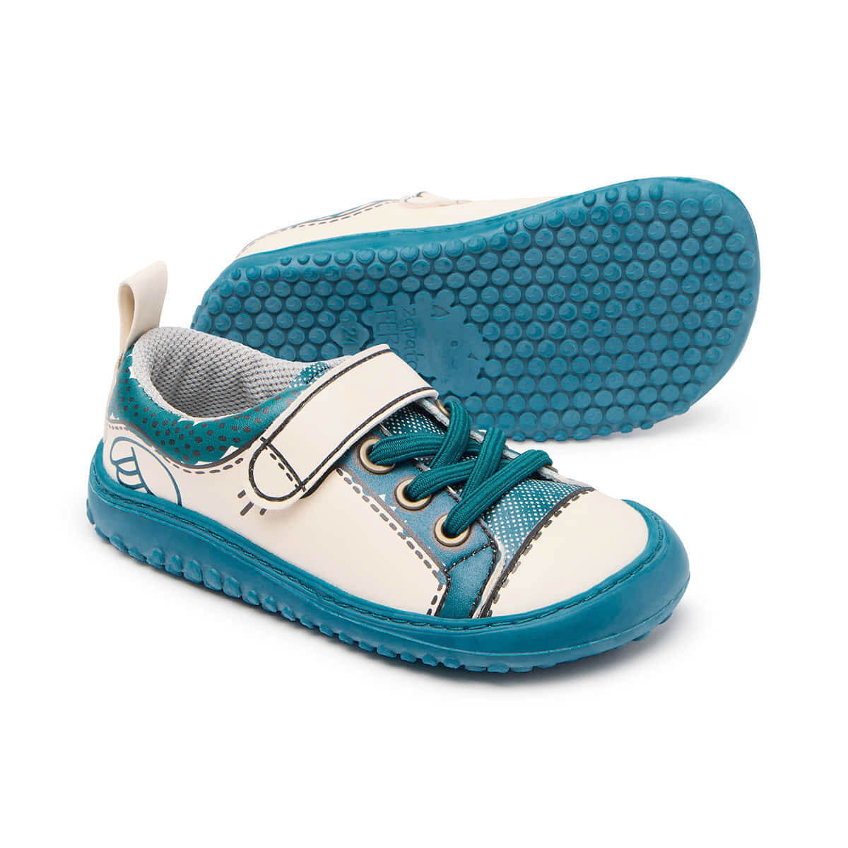 zapatillas infantiles suela antideslizante ligera flexible color aqua azul paterna comic rocker aw24 02