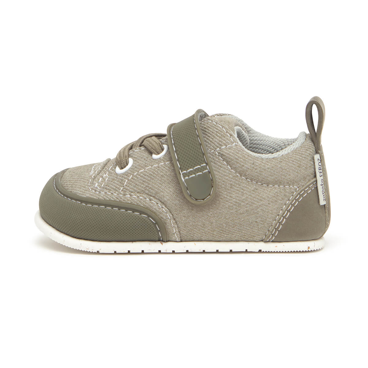zapatillas minimalistas bebes color tejano verde kaki caqui eliana feroz ss25 01
