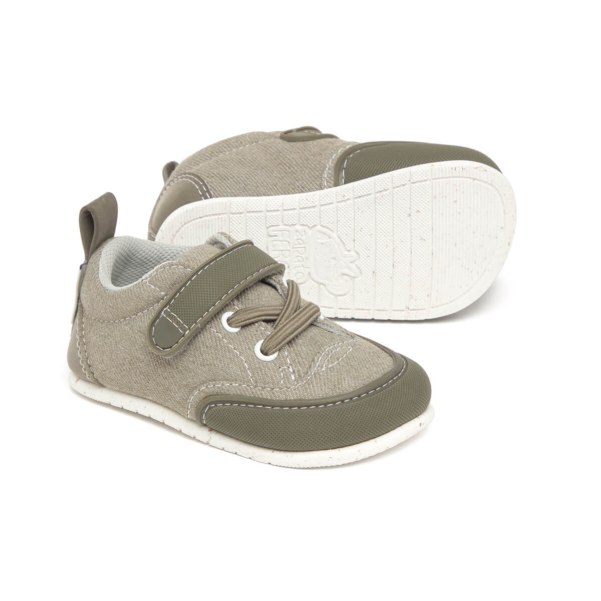 zapatillas minimalistas bebes color tejano verde kaki caqui eliana feroz ss25 02