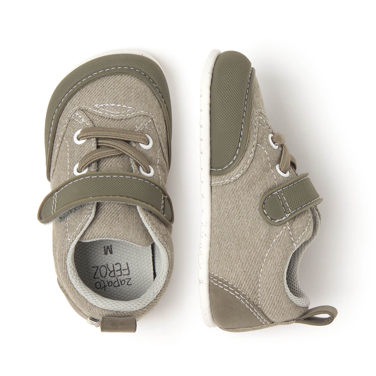 zapatillas minimalistas bebes color tejano verde kaki caqui eliana feroz ss25 03