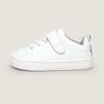 zapatillas minimalistas colegio tejido sostenible vegano microfibra ninos blanco turia rocker escolar | Blanco Microfibra