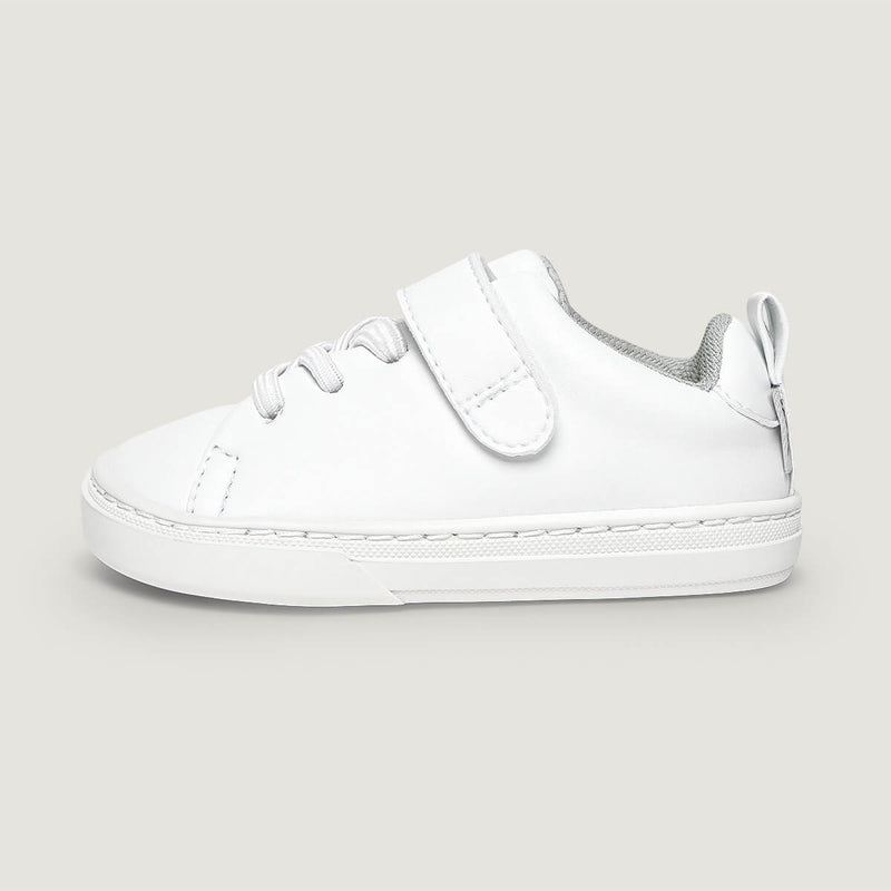 zapatillas minimalistas colegio tejido sostenible vegano microfibra ninos blanco turia rocker escolar | Blanco Microfibra