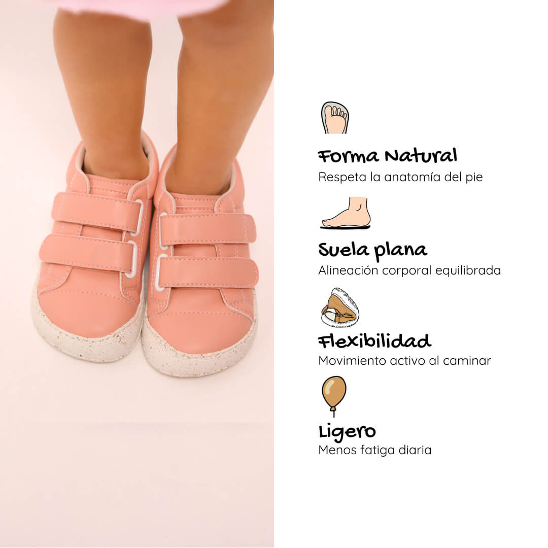 zapatillas minimalistas transpirables velcro bebes color rosa moraira rocker ss26 03