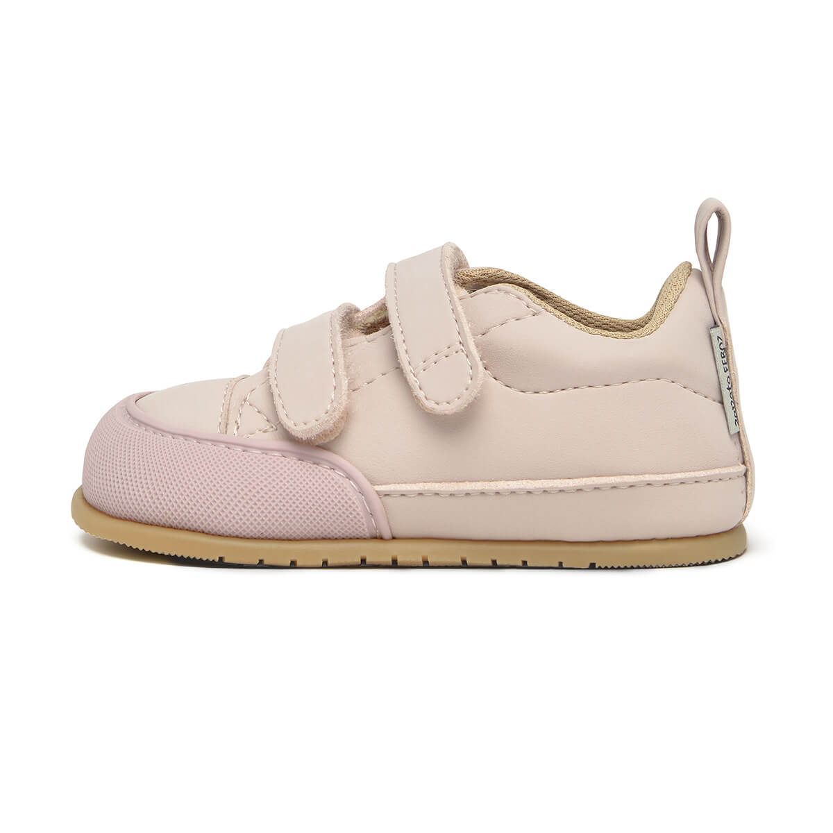 zapatillas minimalistas transpirables velcro bebes color rosa palo claro moraira feroz ss25 01