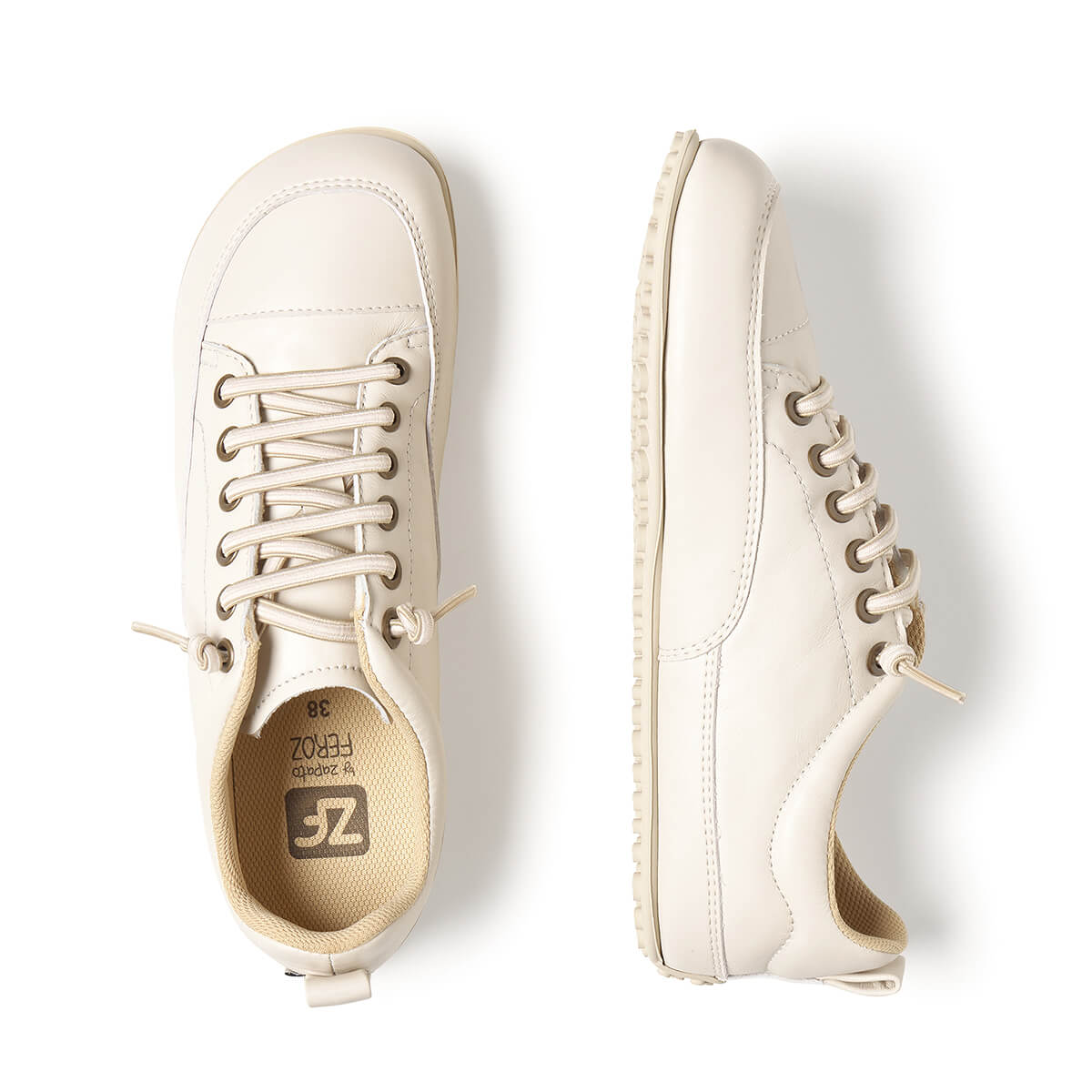 zapatillas piel comodas faciles poner mujer otono invierno color beige jerica adulto aw25 03