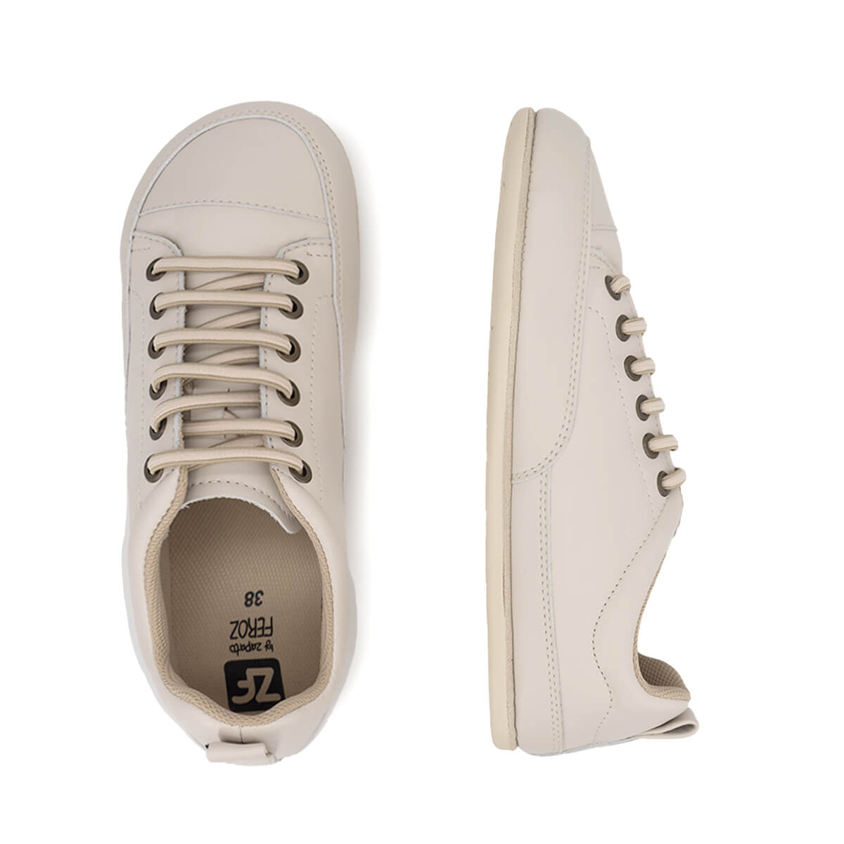 zapatillas piel comodas faciles poner mujer otono invierno color beige jerica adulto ss26 03