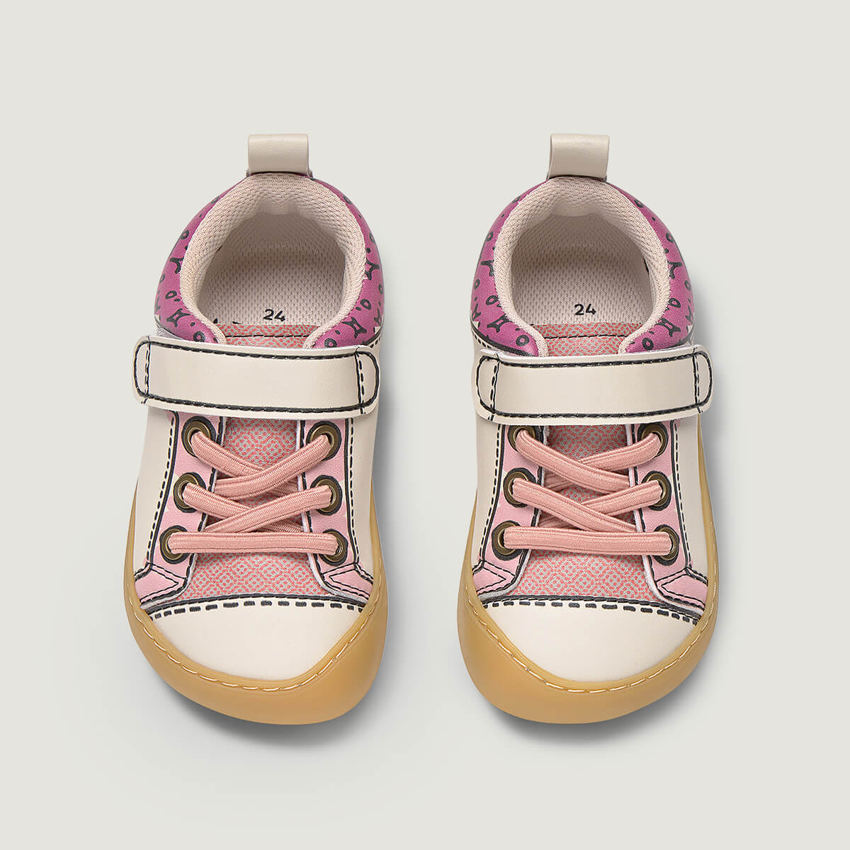 zapatillas respetuosas forma natural pie colegiales ninas color rosa paterna comic rocker aw26 02  | Rosa Microfibra