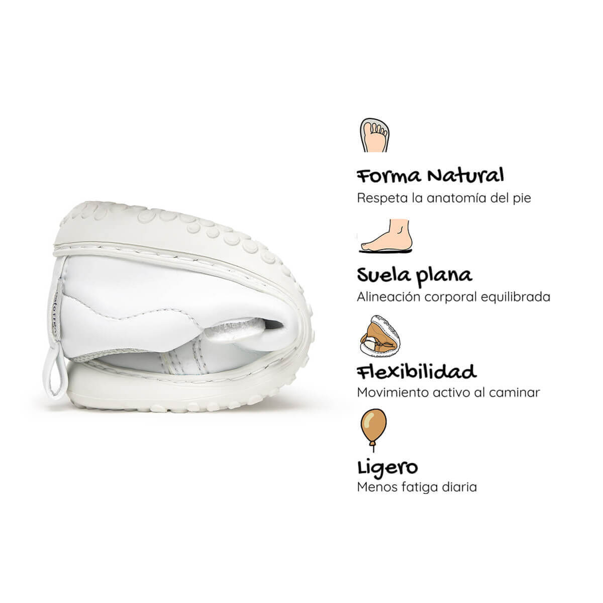 zapatillas respetuosas infantil veganas blanco paterna rocker ss26 05| Blanco Microfibra