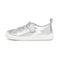zapatillas respetuosas veganas estilo casual rocker color plata blanco paterna rayo 01 