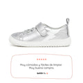 zapatillas respetuosas veganas estilo casual rocker color plata blanco paterna rayo ss26 01