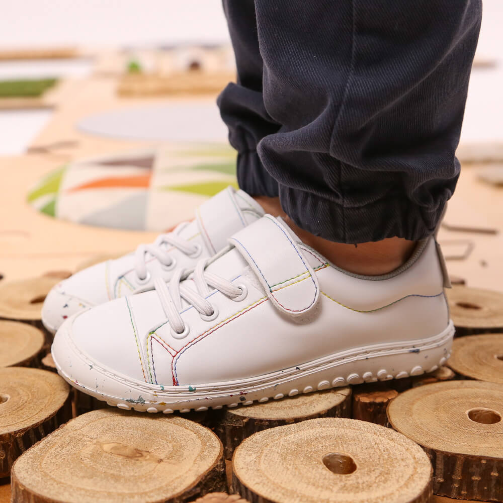 zapatillas respetuosas veganas estilo casual rocker multicolor paterna 05 | Blanco Multicolor Microfibra