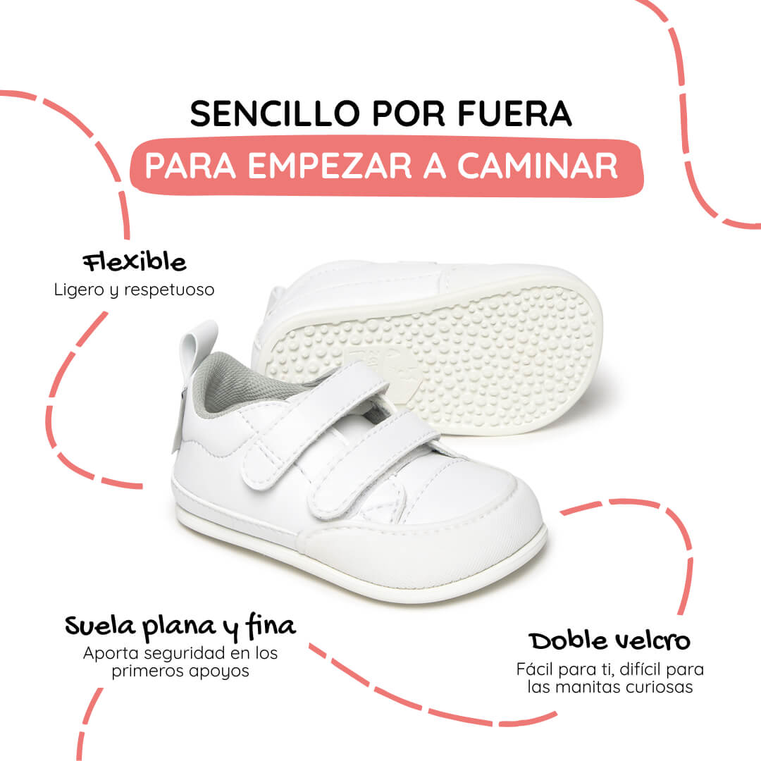 zapatillas respetuosas verano bebes blancas moraira feroz ss26 02 | blanco microfibra
