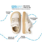 zapatillas respetusas estilo old school ninos color beige off white cheste rocker AW25 03 | Beige microfibra