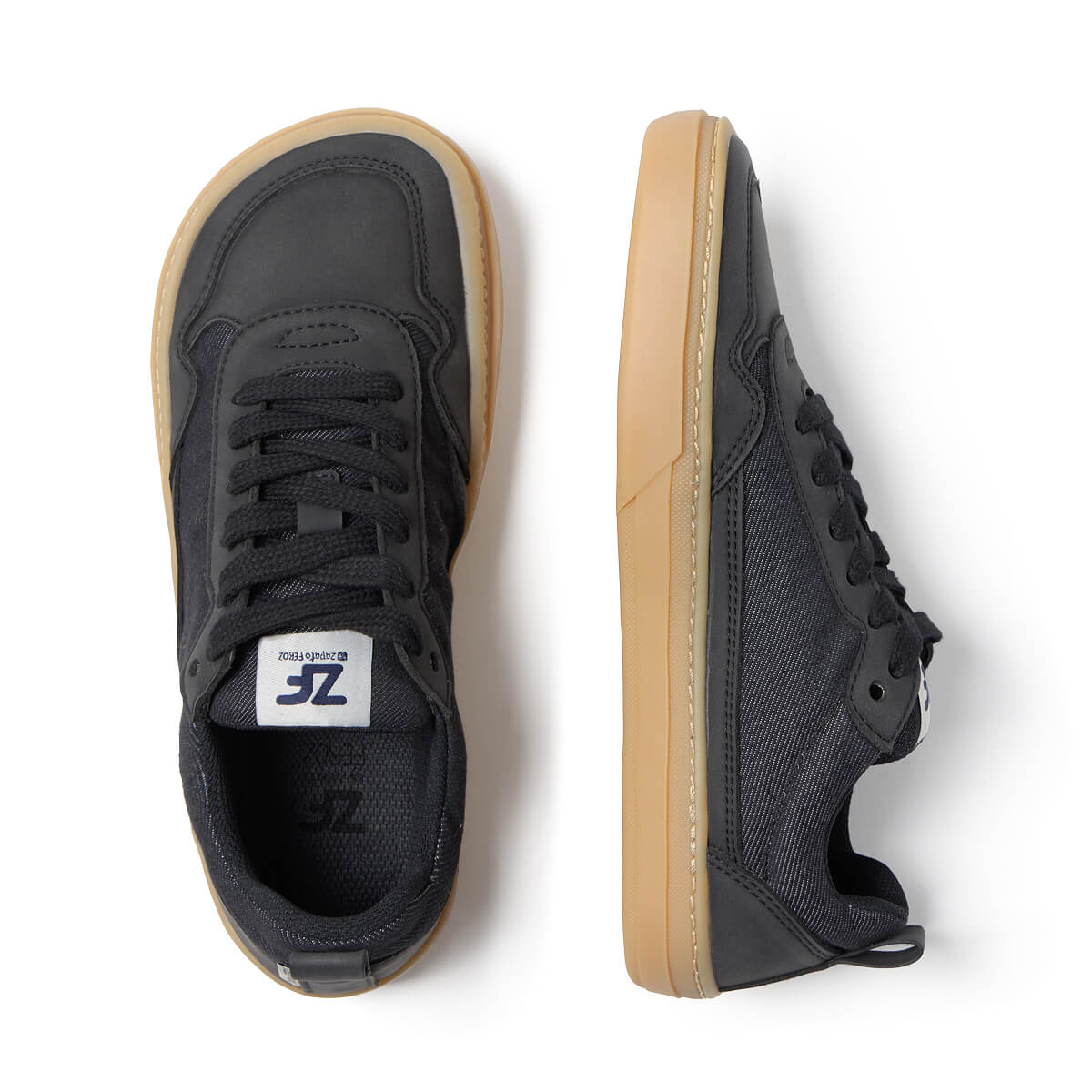 zapatillas veganas respetuosas forma pie adolescentes color negro faura freekers aw24 03 | negro Microfibra Nobuck Tejano