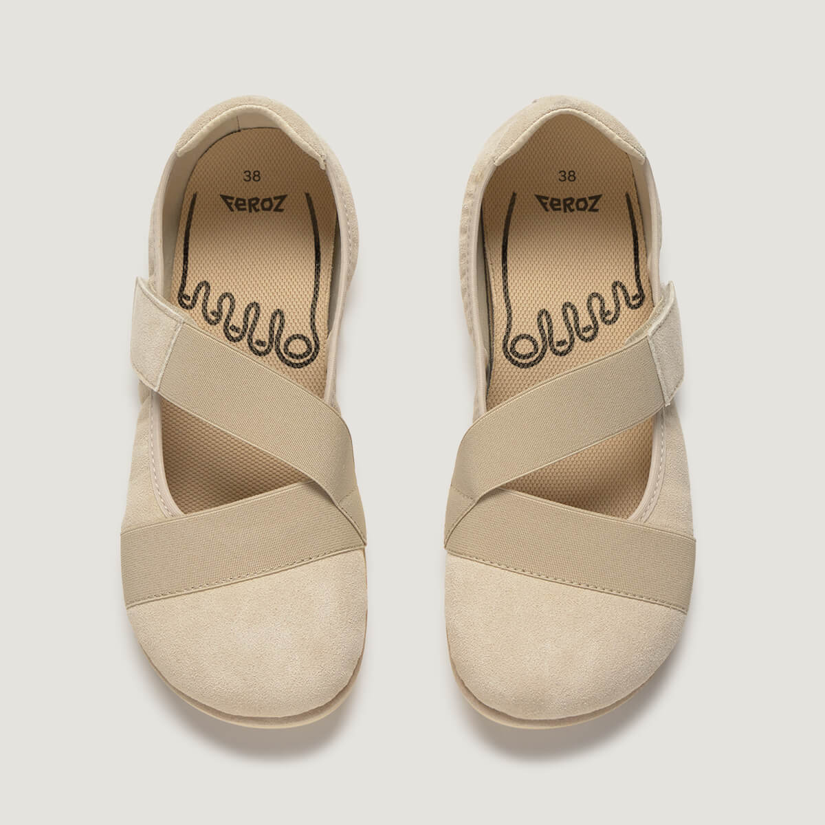 zapato respetuoso barefoot aitana freekers adulto | beige serraje reciclado | cenital