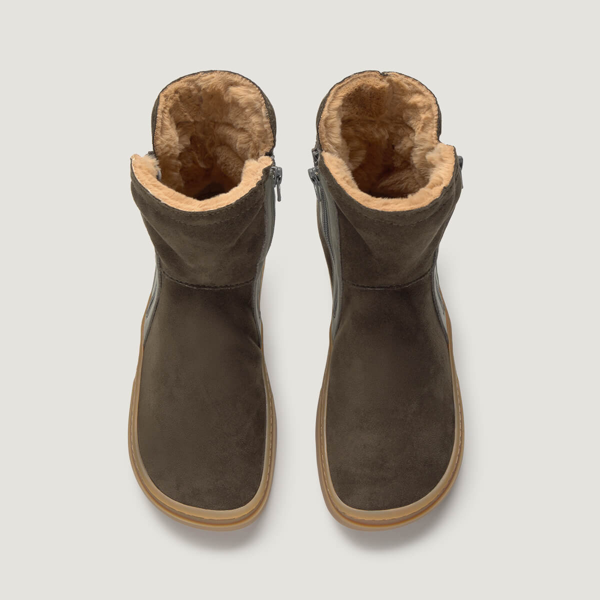 zapato respetuoso barefoot alcoy freekers adulto | kaki microfibra serraje | cenital