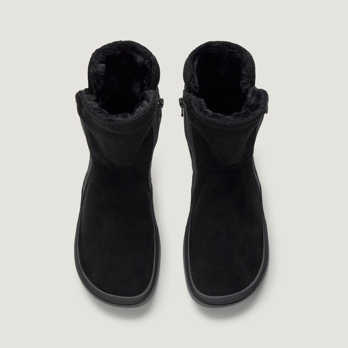 zapato respetuoso barefoot alcoy freekers adulto | negro microfibra serraje | cenital