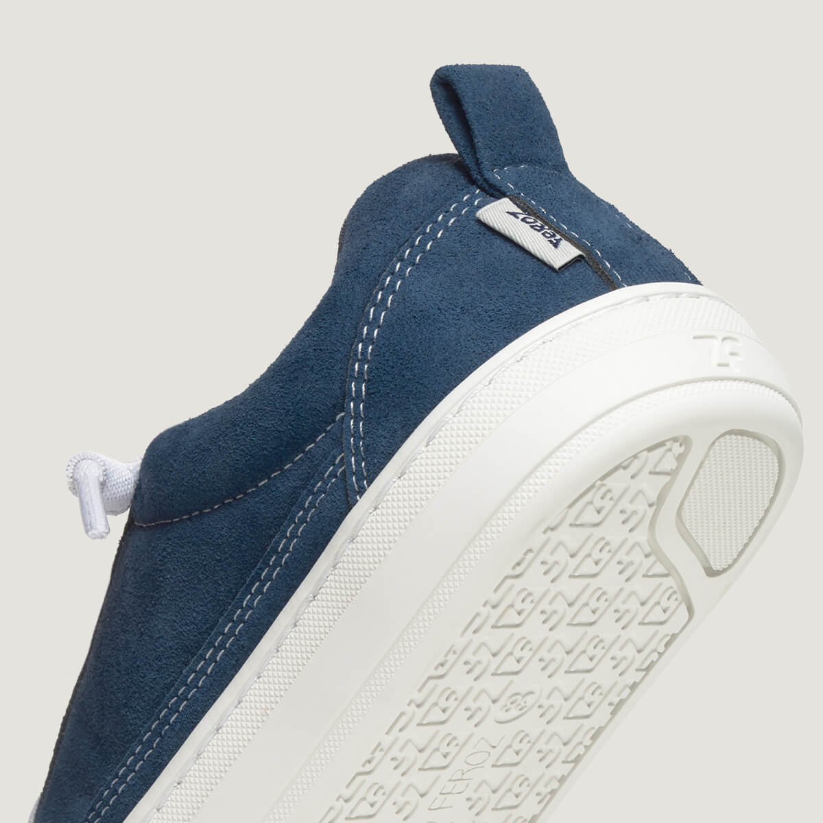 zapato respetuoso barefoot cheste freekers adulto | azul denim serraje reciclado | detalle