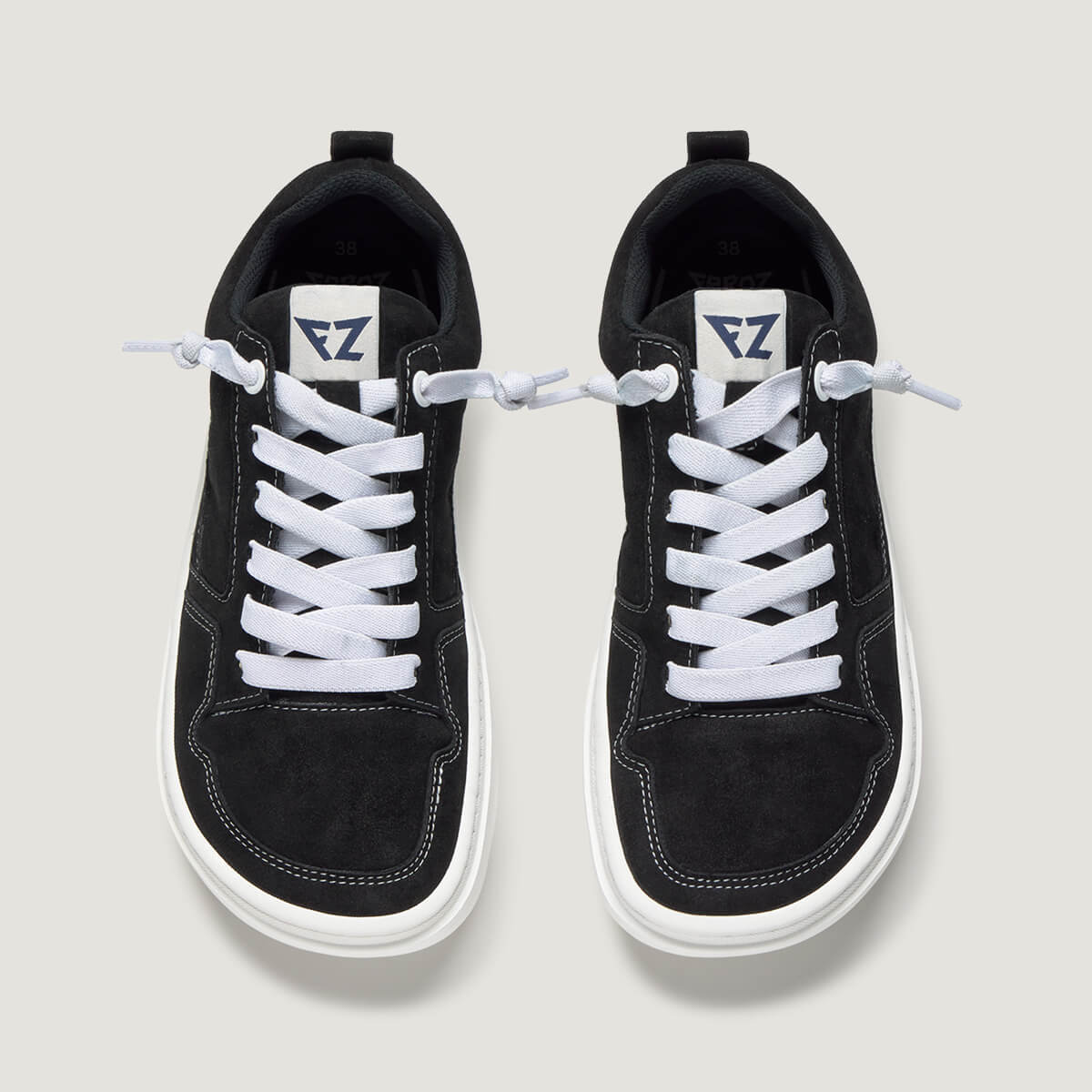 zapato respetuoso barefoot cheste freekers adulto | negro serraje reciclado | cenital