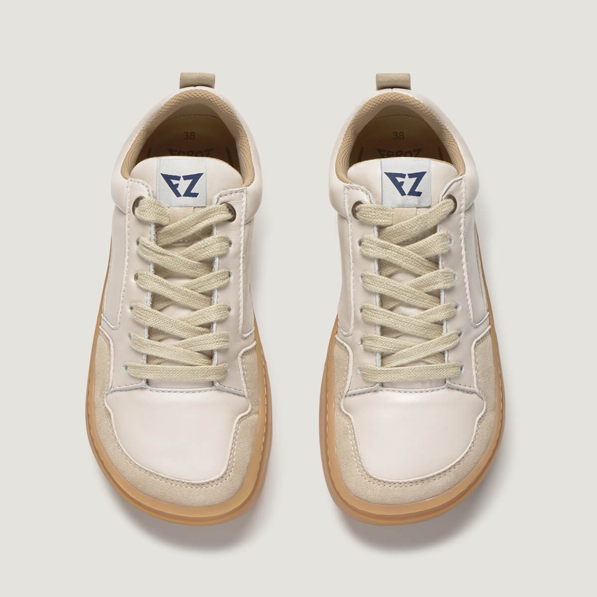 zapato respetuoso barefoot cheste freekers adulto | off white piel microserraje | cenital