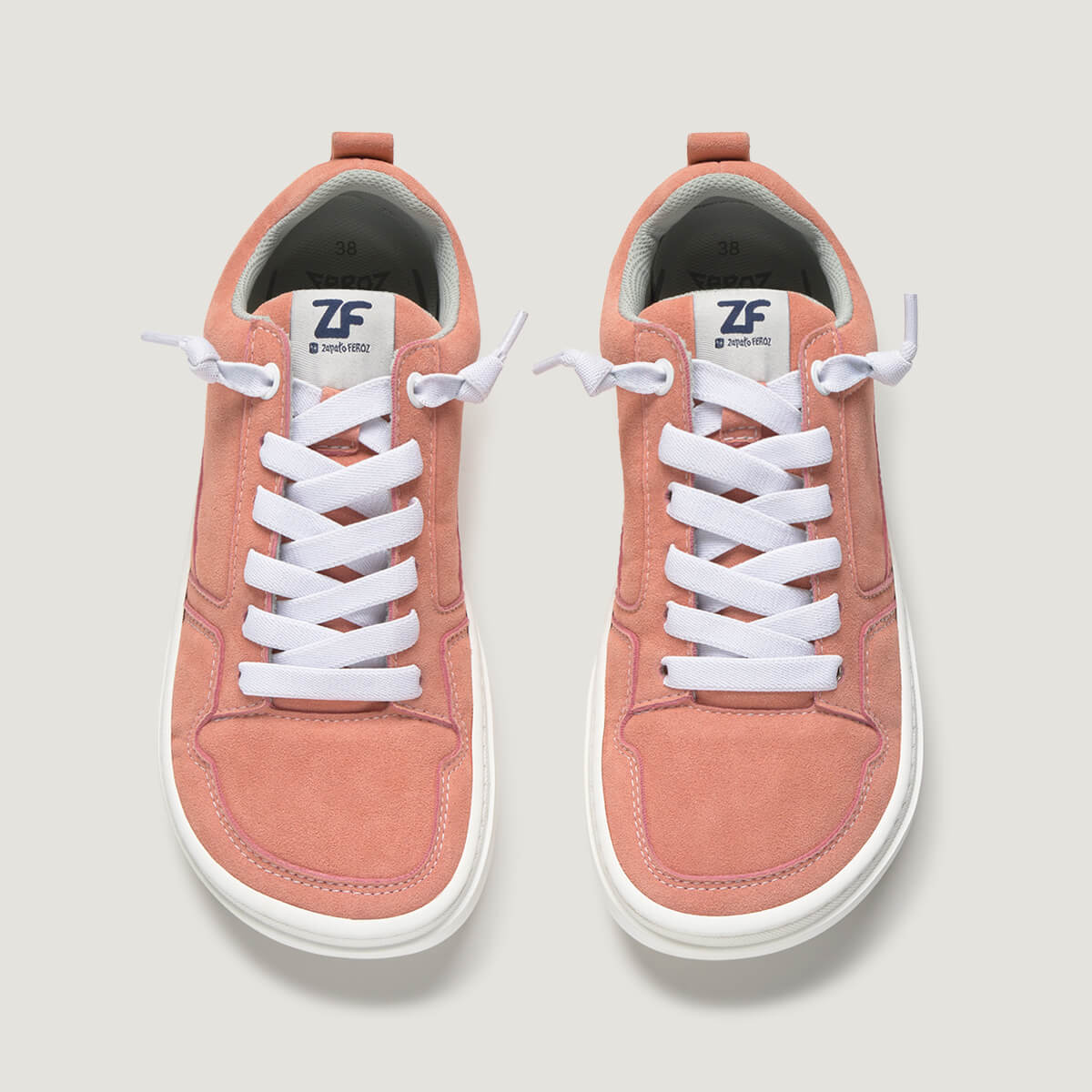 zapato respetuoso barefoot cheste freekers adulto | rosa serraje reciclado | cenital