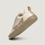detalle zapato respetuoso barefoot faura freekers adulto | beige microfibra nobuck