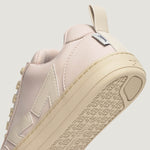 detalle zapato respetuoso barefoot faura freekers adulto | rosa microfibra nobuck