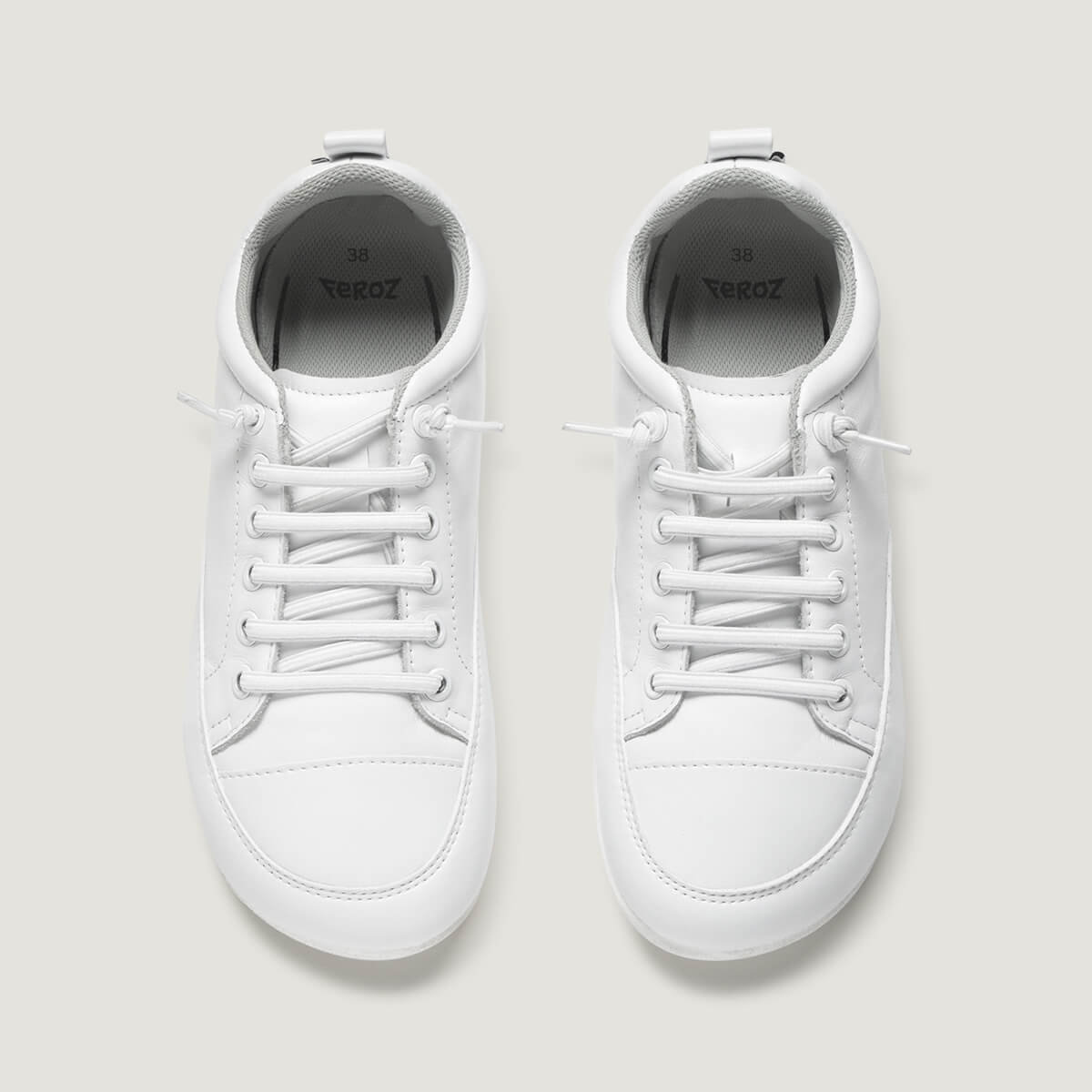 zapato respetuoso barefoot jerica freekers adulto | blanco piel | cenital
