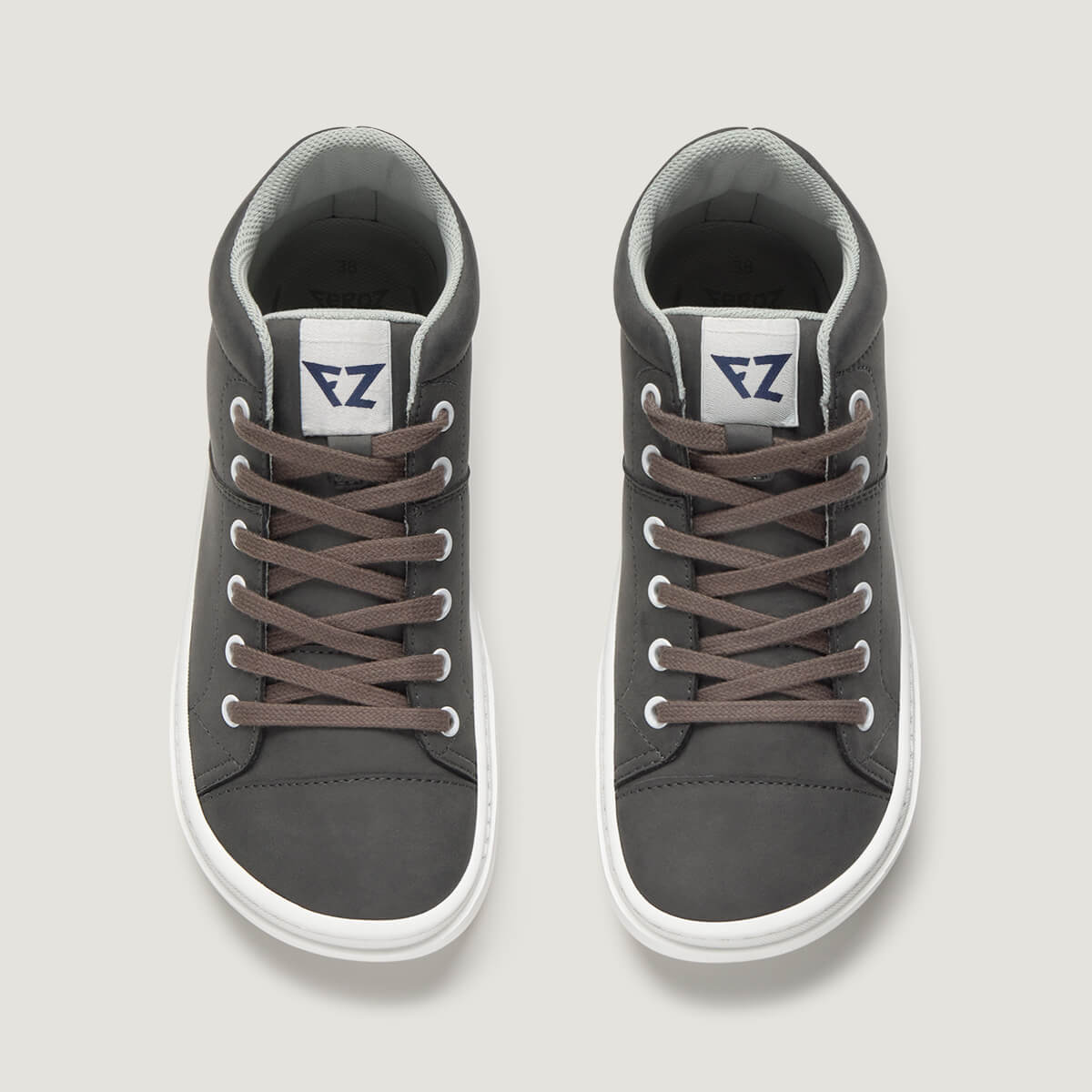 zapato respetuoso barefoot jucar freekers adulto | gris asfalto microfibra nobuck | cenital
