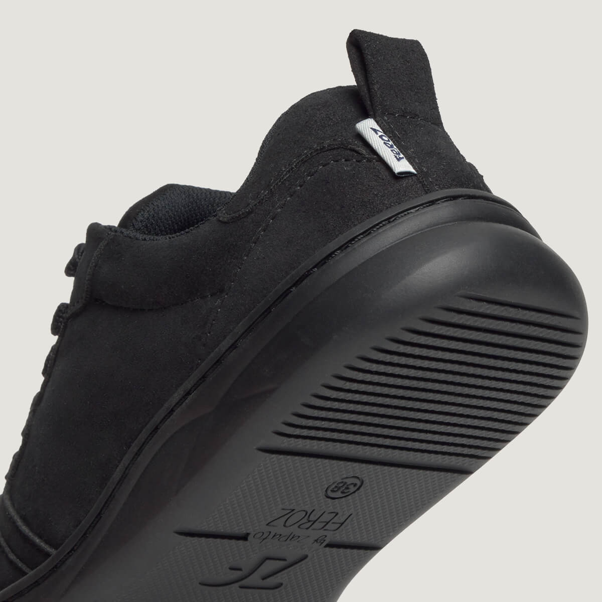 zapato respetuoso barefoot olocau freekers adulto | negro serraje reciclado microfibra | detalle