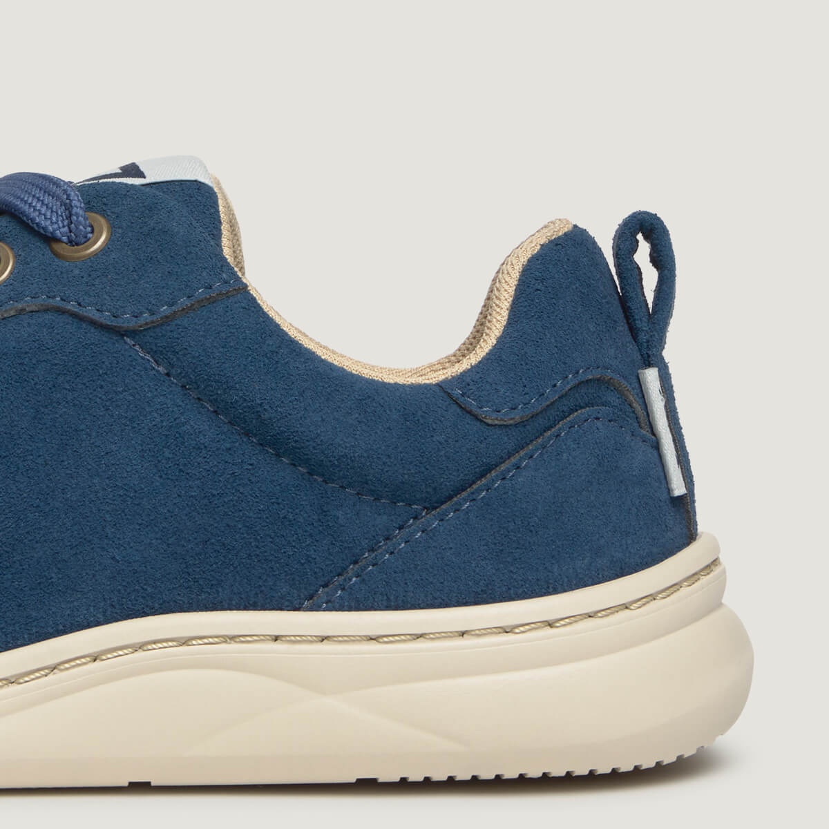 zapato respetuoso barefoot olocau freekers adulto | serraje reciclado microfibra azul | detalle