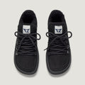 zapato respetuoso barefoot serra freekers adulto | negro serraje reciclado | cenital