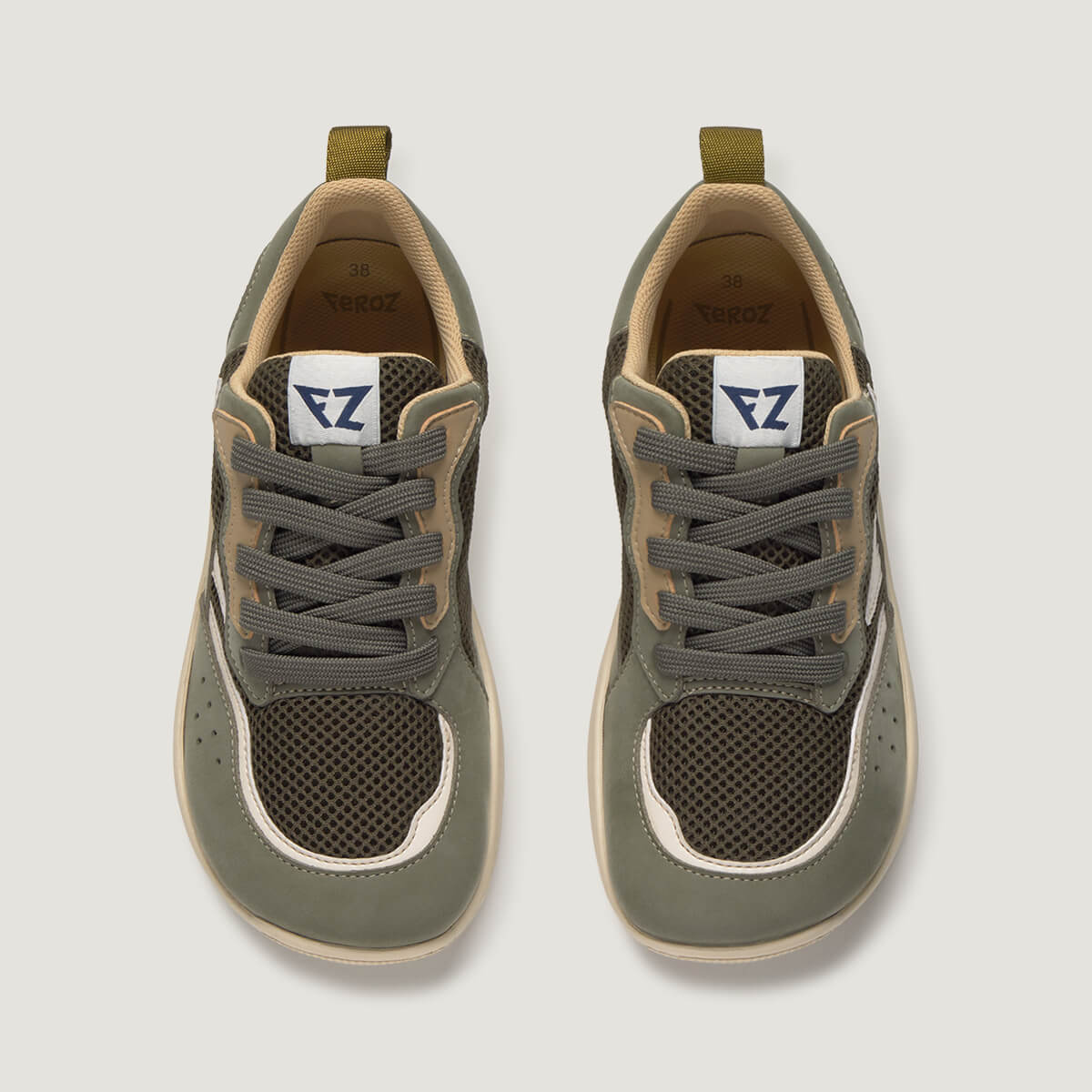 zapato respetuoso barefoot tibi freekers adulto superior  | FZ Kaki Serraje Reciclado