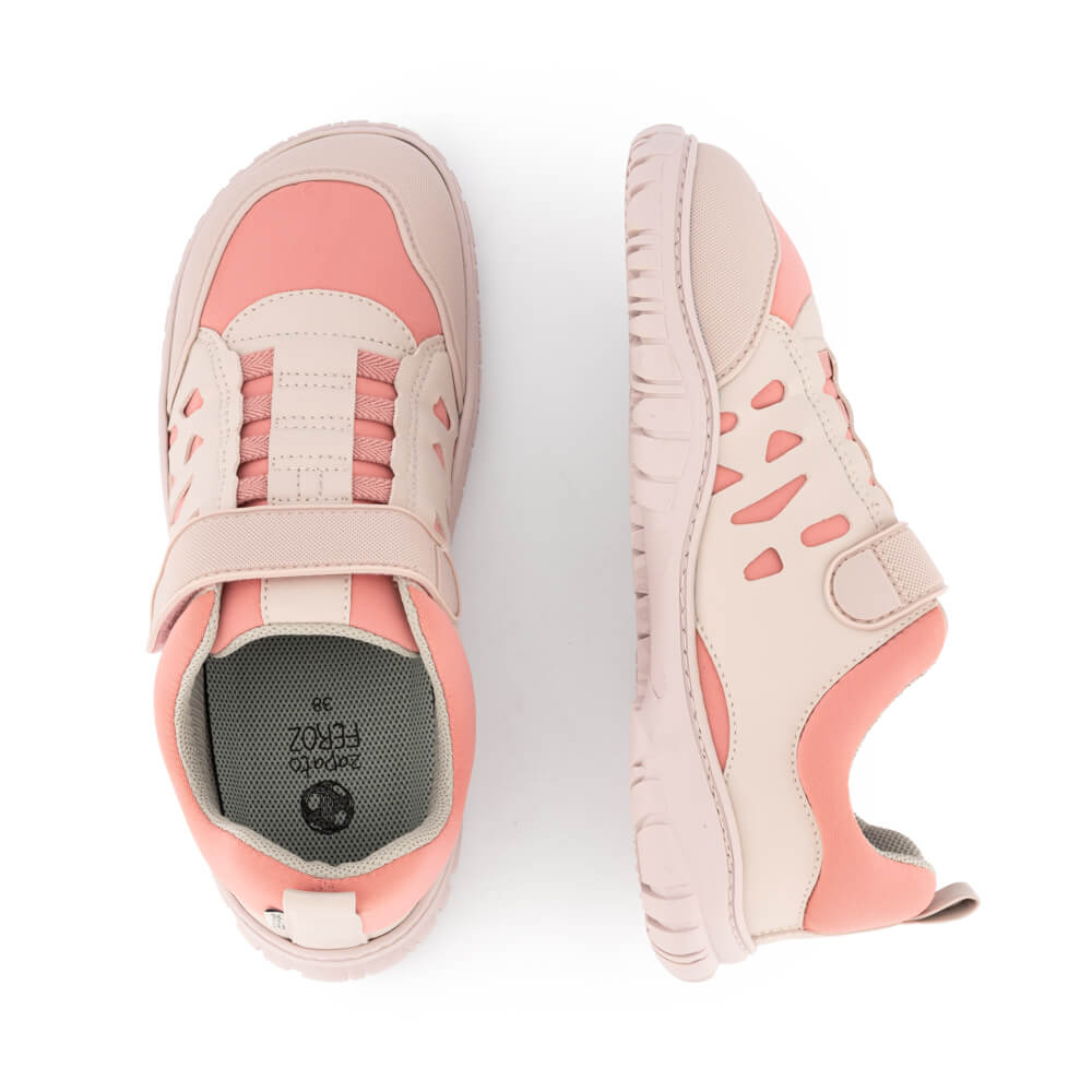 zapatos diseno deportivo todas superficies terrenos suelos cordones velcro hombre mujer color rosa palo onil ss24 03