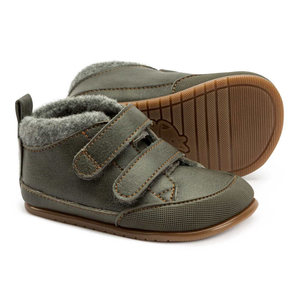 calzado infantil respetuoso borrego bota velcro calentitas feroz lirira gris AW22 02