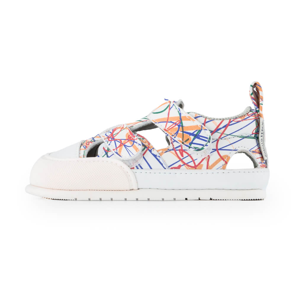 sandalias minimalistas microfibra rayas multicolor primeros pasos bebe javea feroz risco ss24