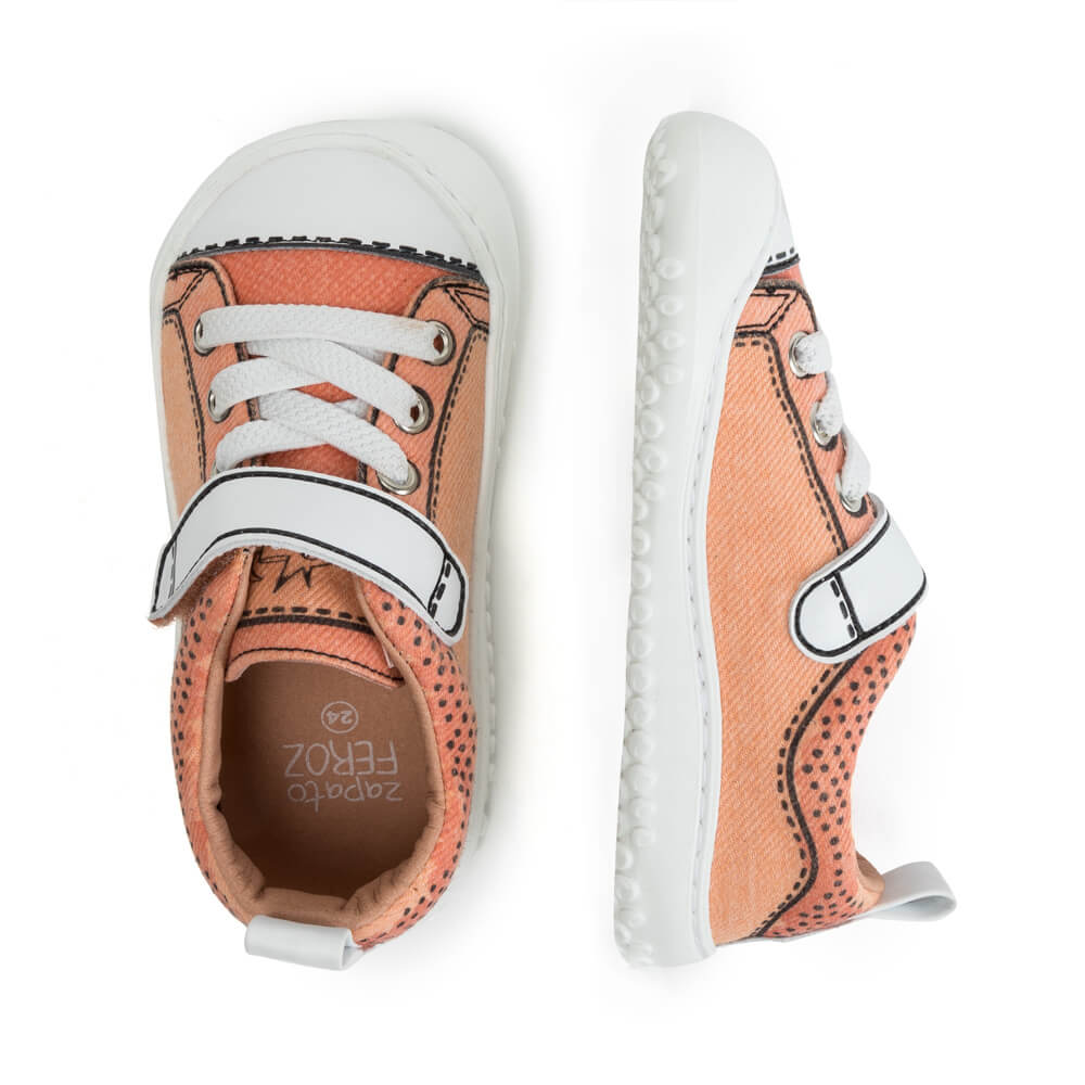 zapato infantil cordones flexible comodo diseño Paterna Comic coral SS22 03